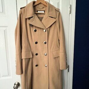 Calvin Klein Camel Color Double-Breasted Trench Coat - Size 14